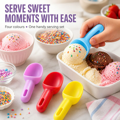 Plastic Ice Cream Scoop – 4 Pc Multipurpose Kitchen Set