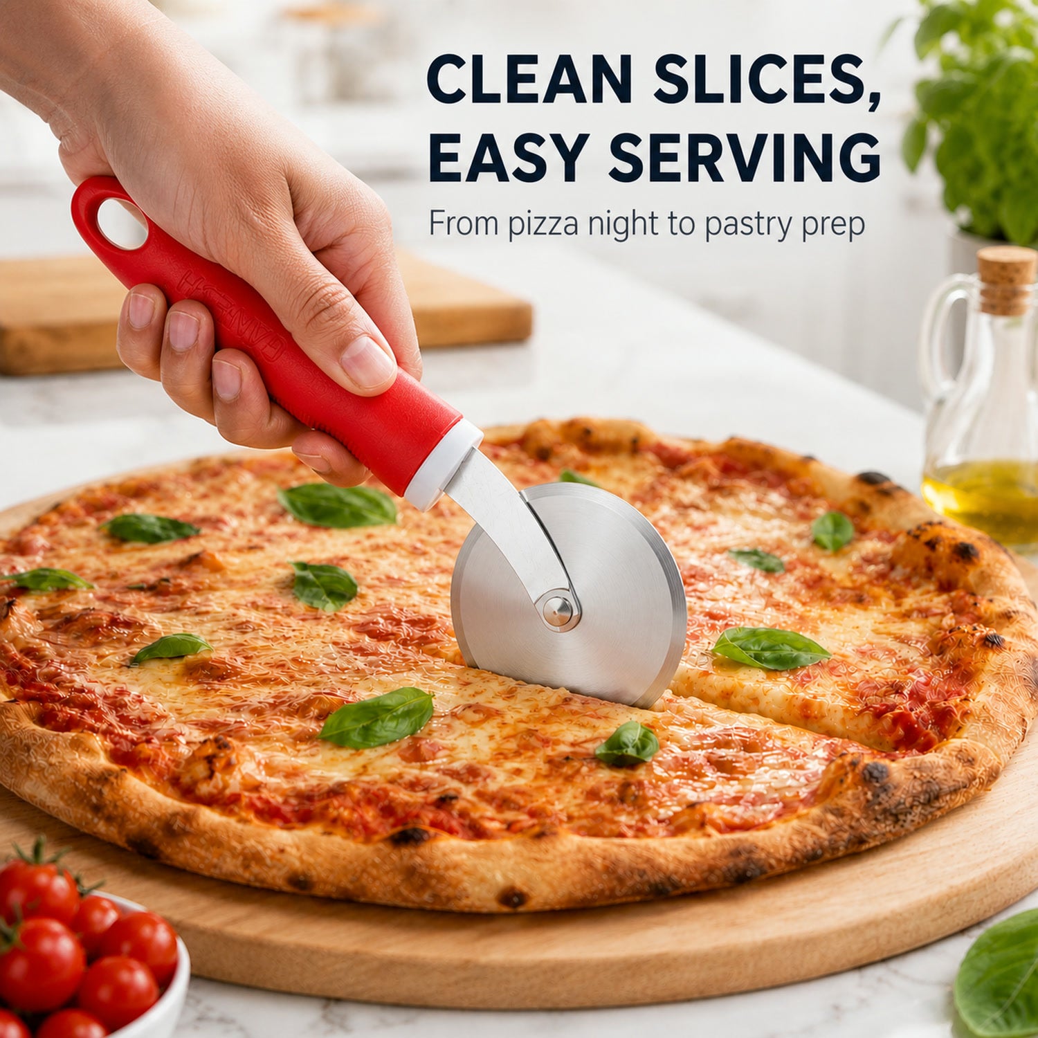 Pizza Cutter Wheel – Stainless Steel & Plastic Grip | Ganesh