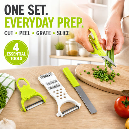 Kitchen Cutting Set – 4-Piece Stainless Steel Multi-Tool Kit
