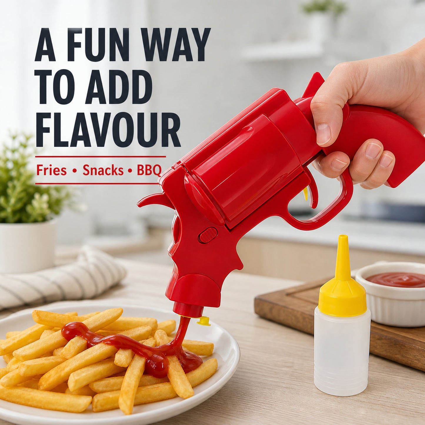 Ketchup Dispenser Gun – Leak-Proof Sauce Spray Bottle