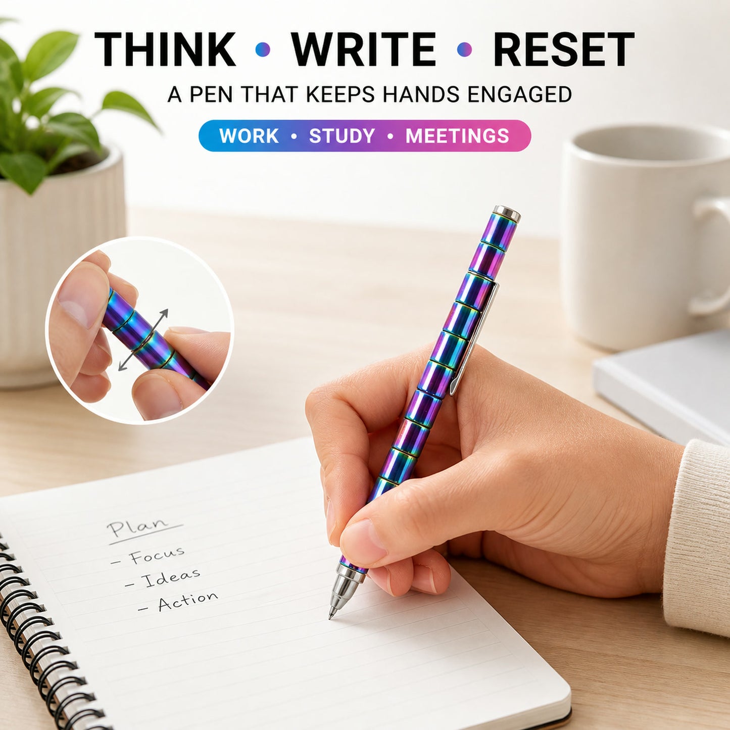 Magnetic Pen – Fidget Spinner & Stress Relief Metal Pen | InkGlow