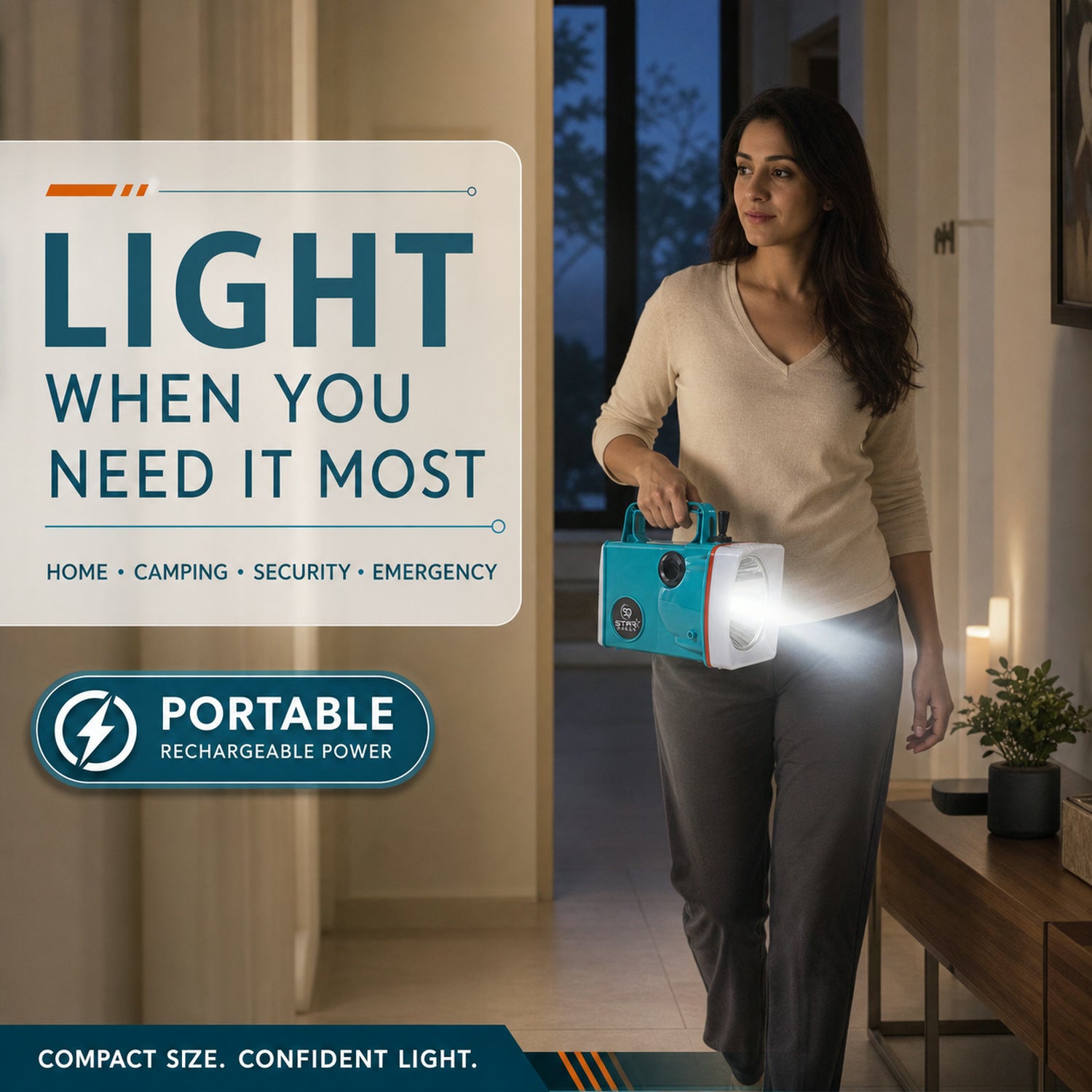 Rechargeable LED Torch – Long-Range, High Brightness & Portable