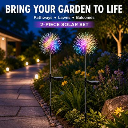 Solar Powered Dandelion Garden Lights – 2 Pc Multicolor LEDs