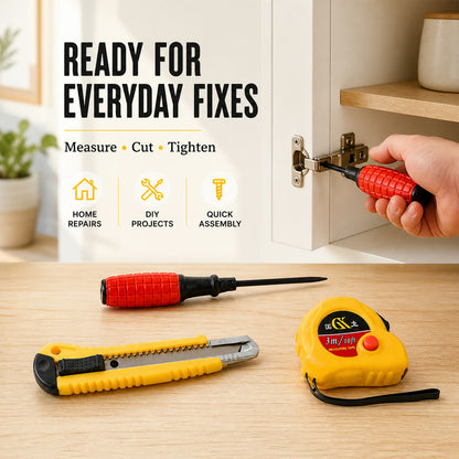 4 in 1 Hand Tool Kit – Durable, Portable Home Repair Set