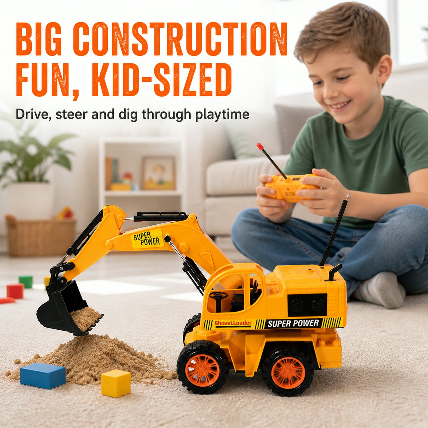 Remote Control JCB Toy – Construction Truck for Kids | Little Blocks