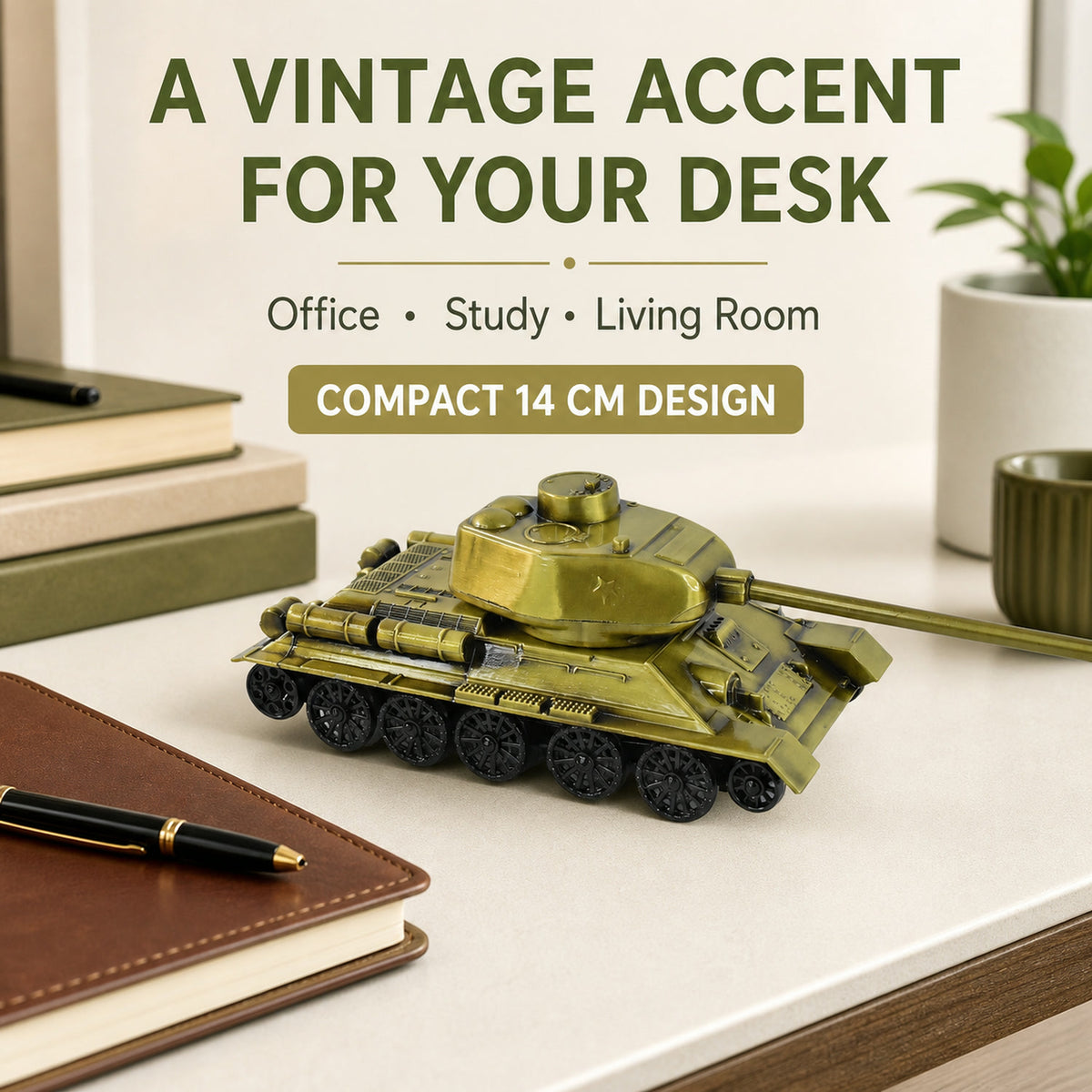 Iron Art Tank Model – Retro Vintage Desktop Decoration