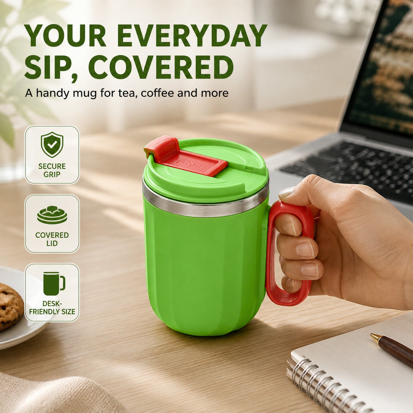Insulated Mug – 400 ml Spill-Resistant Panda Design