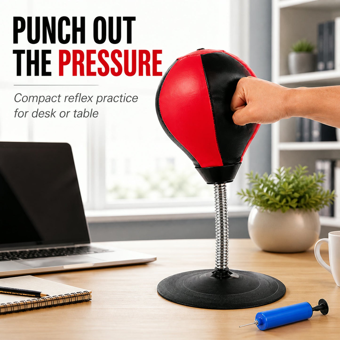Inflatable Desktop Punching Bag – Stress Relief & Reflex Training