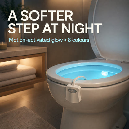 LED Toilet Bowl Light – Motion Sensor, 8 Colours | Indo Glow
