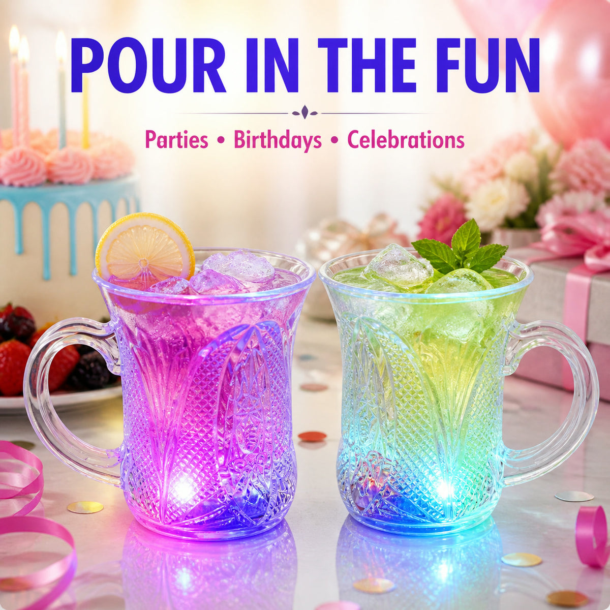 LED Party Cups – Flashing Water-Activated Glasses | Indo Glow