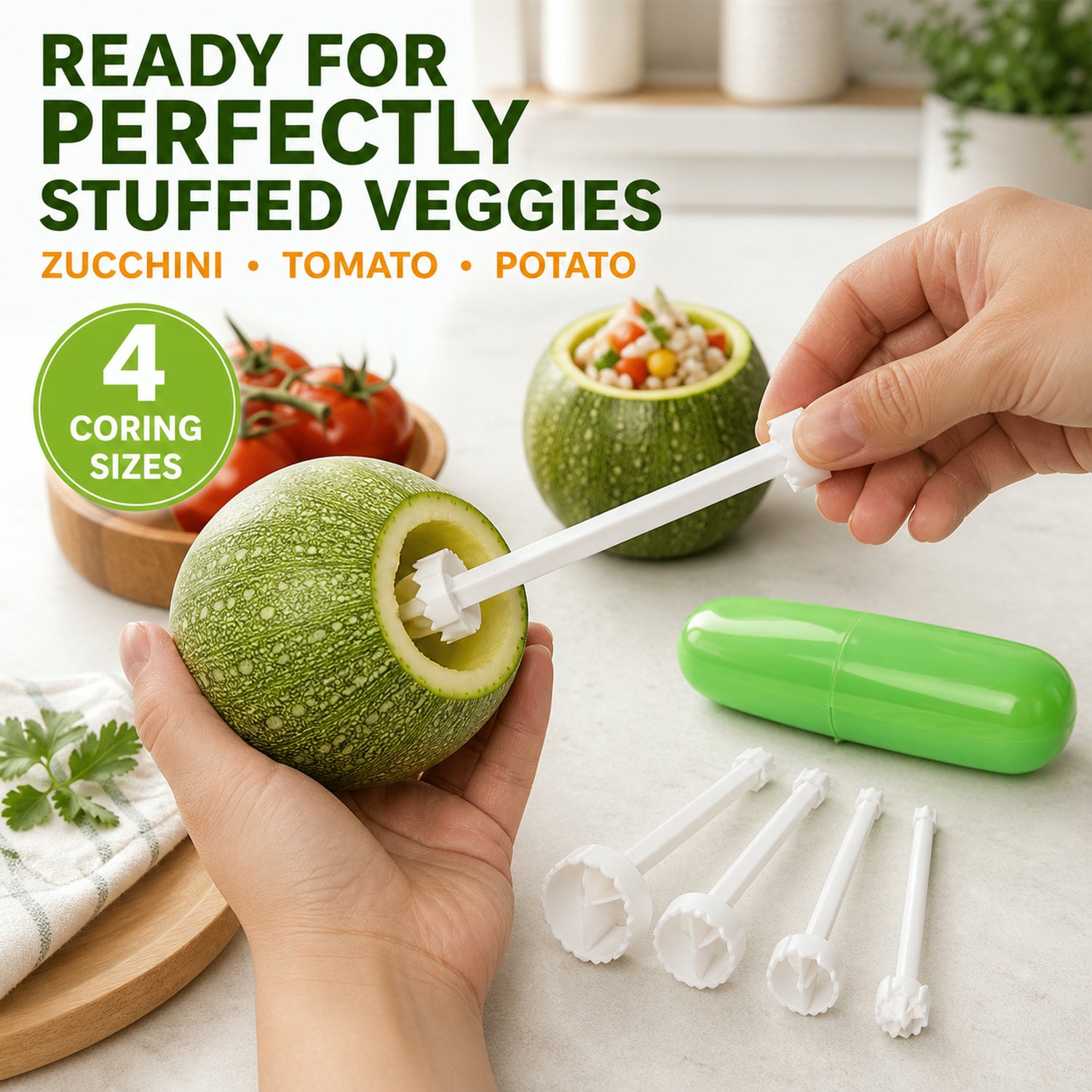 Vegetable Corer – Stuffed Veggie Drill Tool | Quickslice