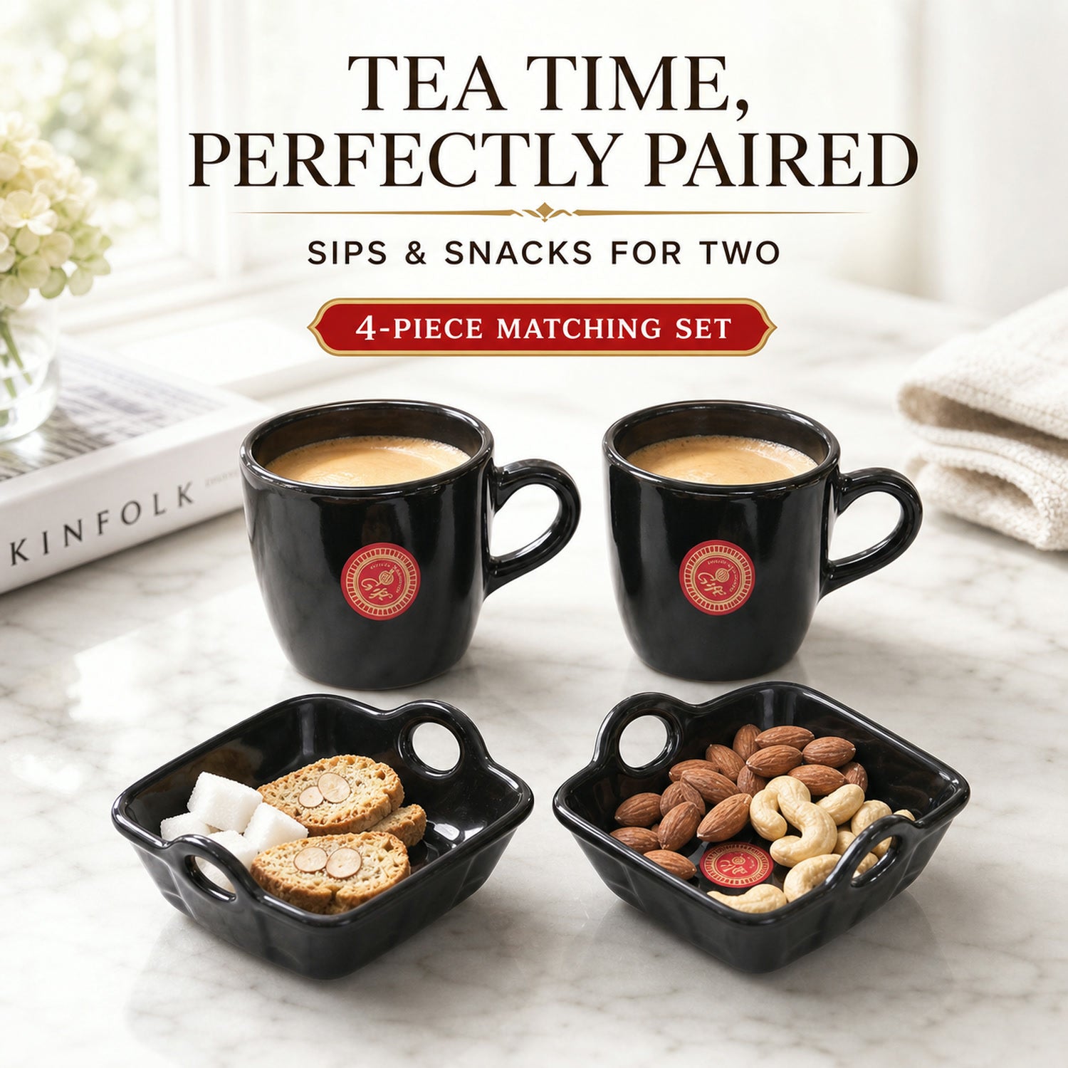 Play Station Ceramic Mug and plastic Bowl Set – 4-Piece | JubileeJoy