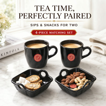Play Station Ceramic Mug and plastic Bowl Set – 4-Piece | JubileeJoy