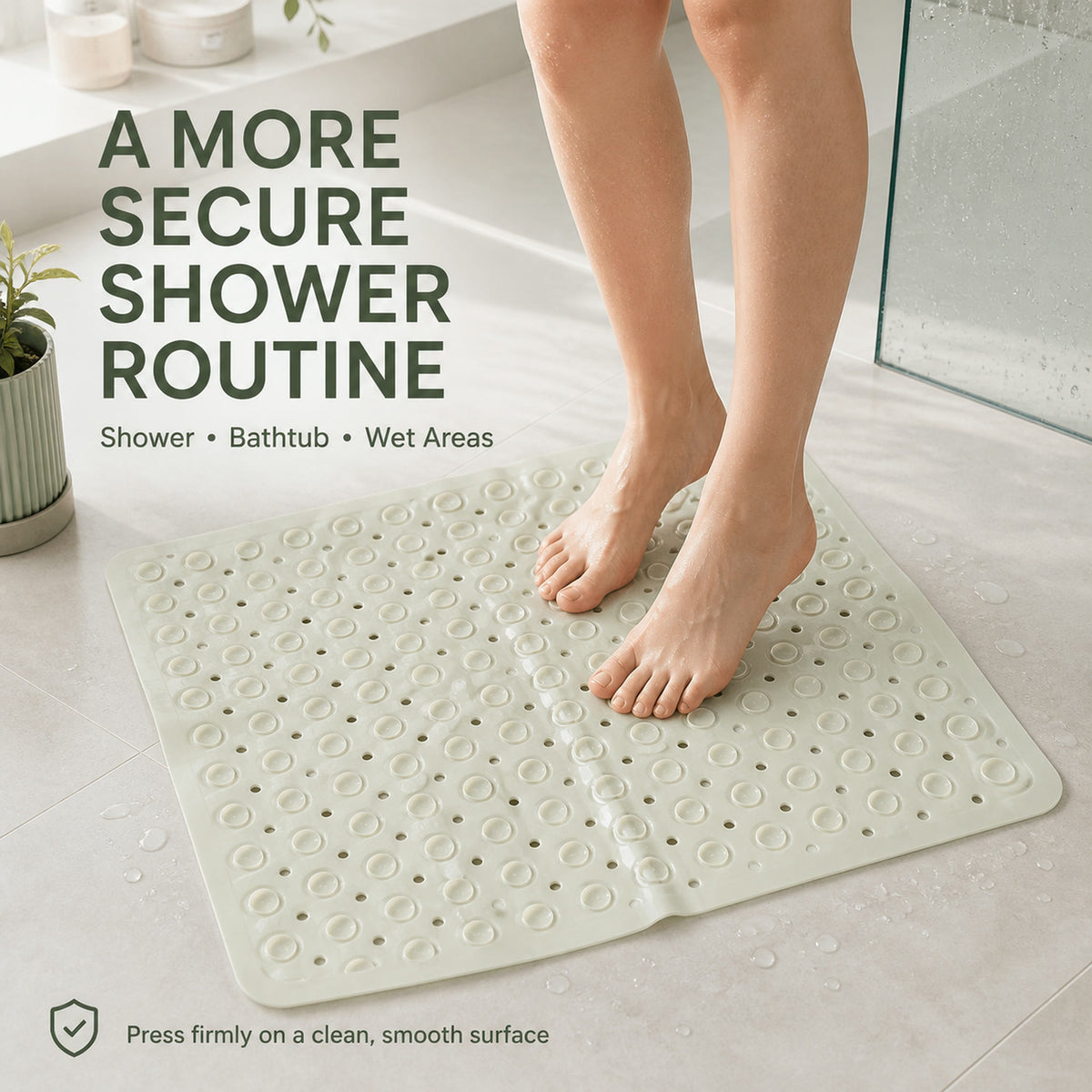 Anti-Slip Bath Mat – Secure Suction Cups for Bathroom Safety