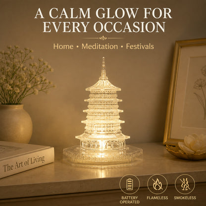 LED Crystal Pagoda Light – Elegant Battery Operated Decor