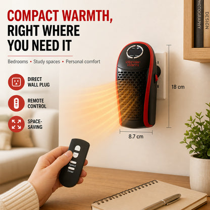 400W Wall Plug Room Heater – Compact Heating with Remote Control