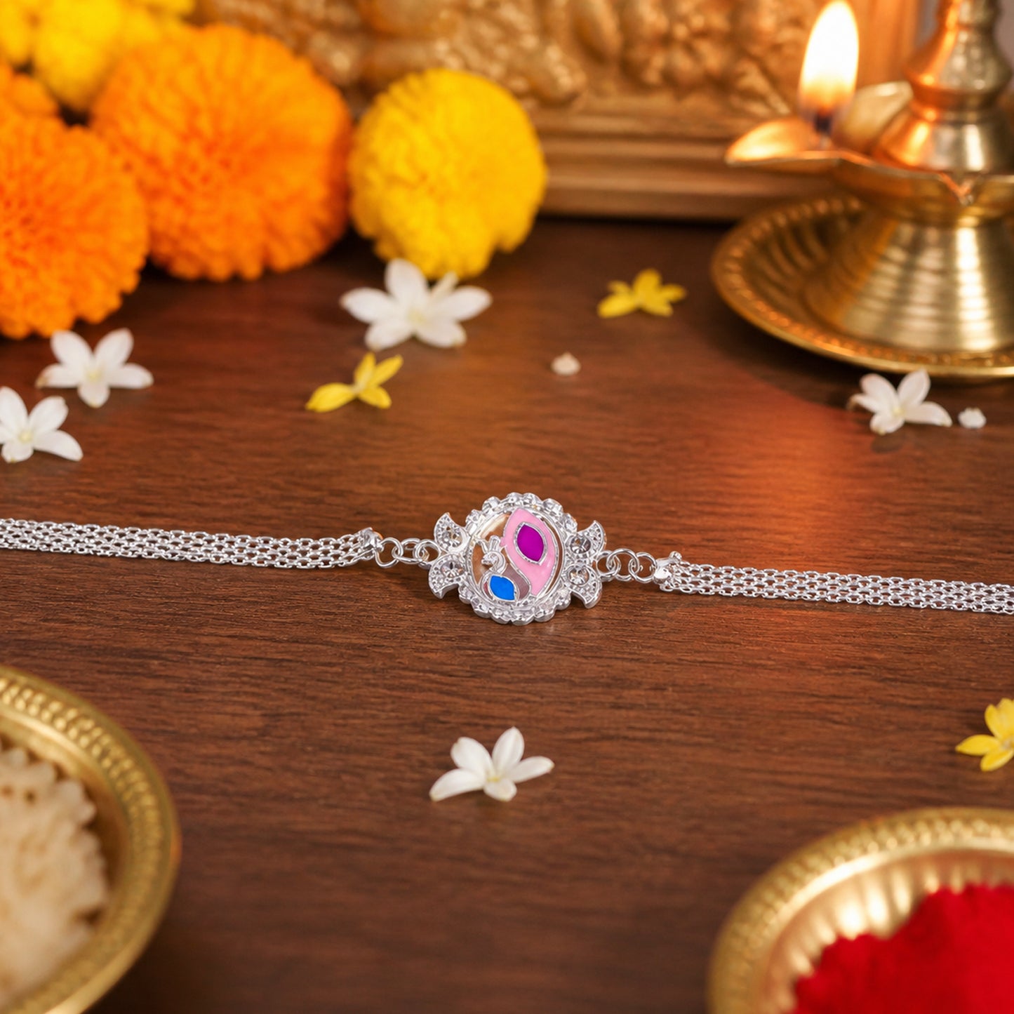 Stylish Peacock Design Rakhi Bracelet for Raksha Bandhan (1 Pc)
