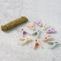 Clothes Drying Rope with Multipurpose Cloth Clips (1 Set)