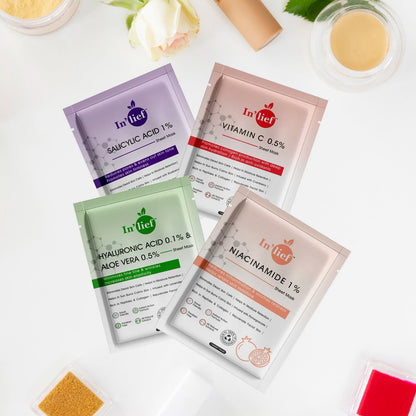 In'lief Hydrating & Brightening Sheet Face Mask  (1 Pc, Assorted)