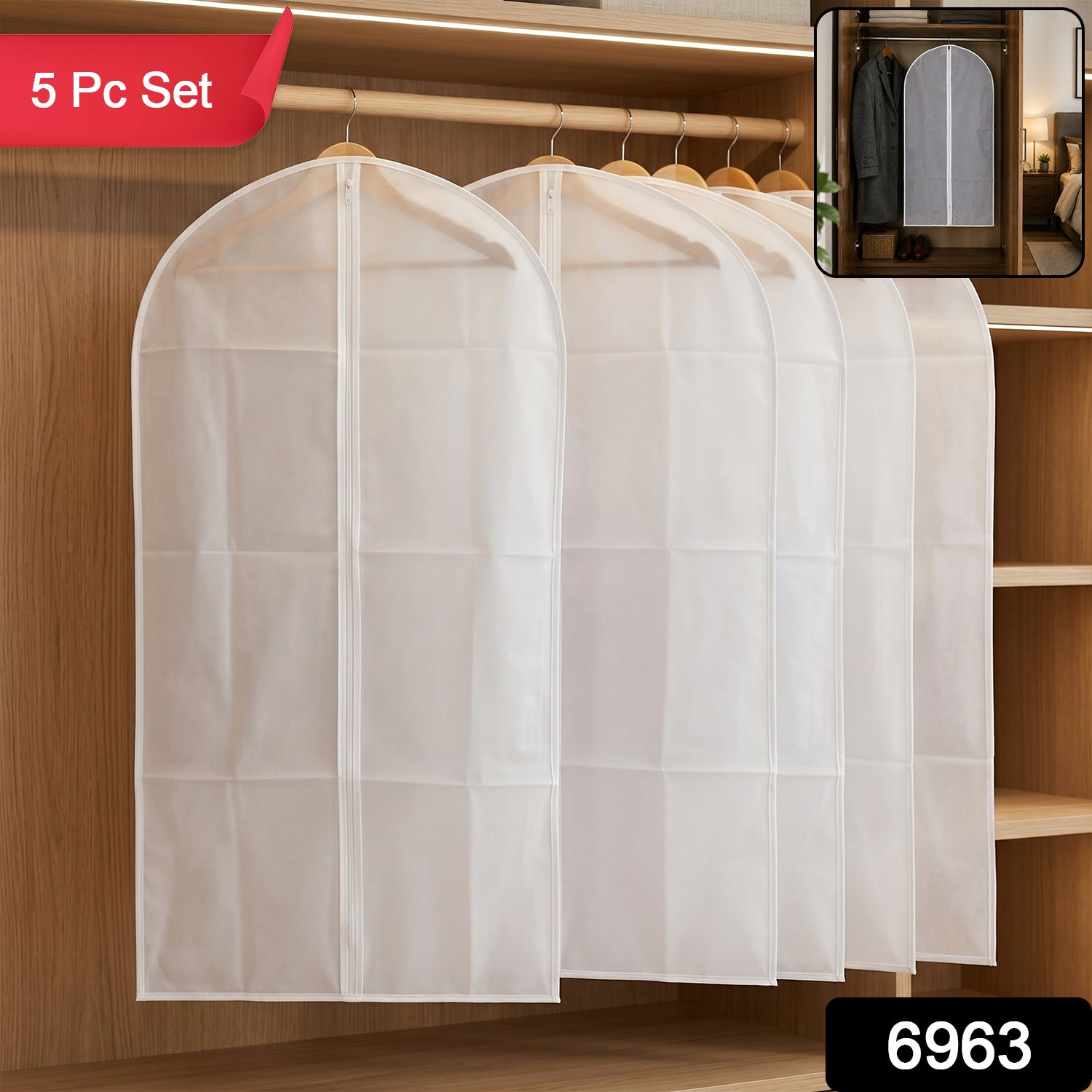 Foldable Non-Woven Suit Cover 5 Pc Set - SKU 6963