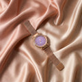 Rose Gold Mesh Strap Wrist Watch – Elegant Minimal Analog Dial