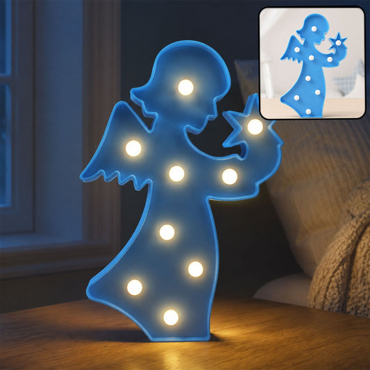LED Angel Night Light – Battery Operated Room Decor | Deskrova
