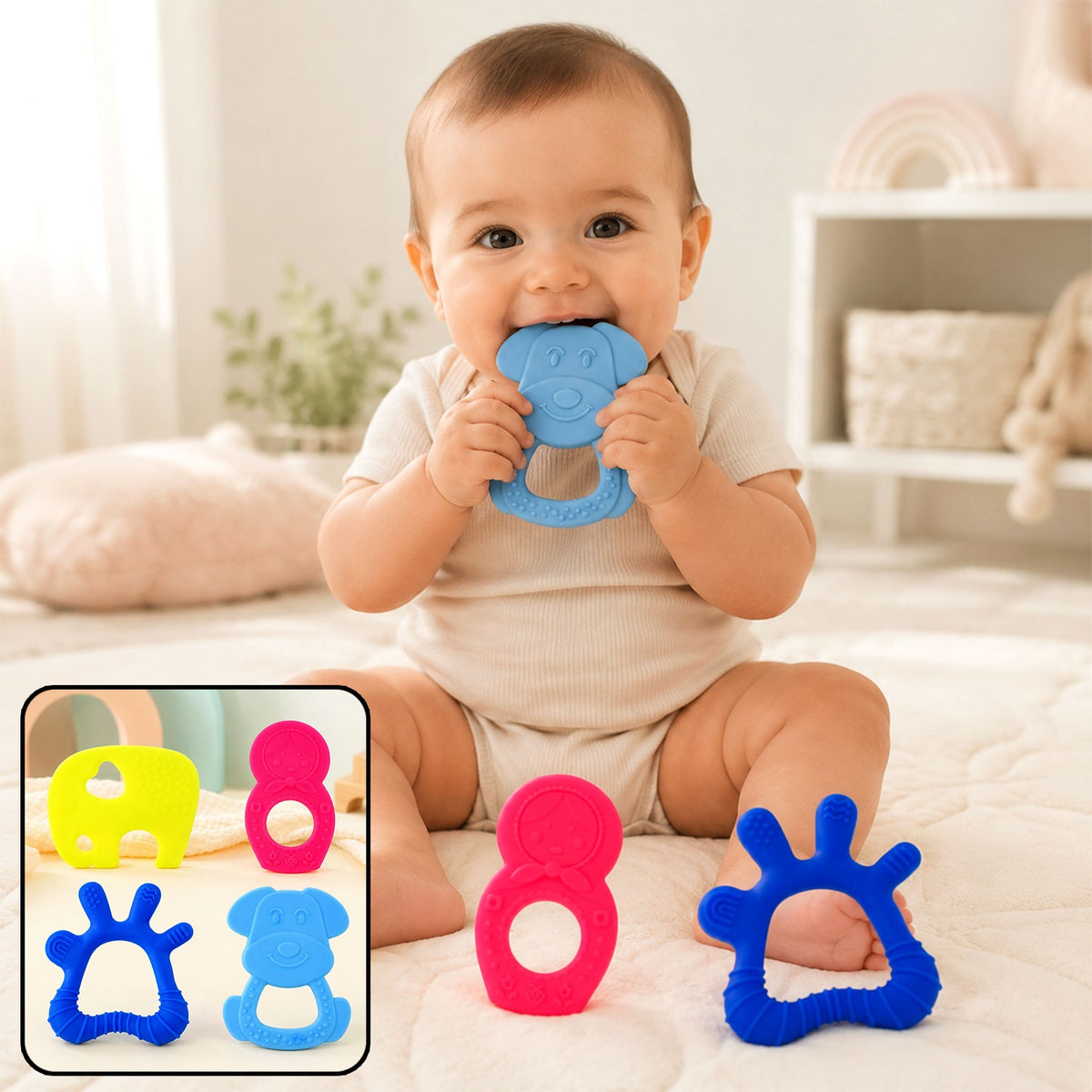 Silicone Baby Teether – Soft & BPA-Free Relief | Aditi