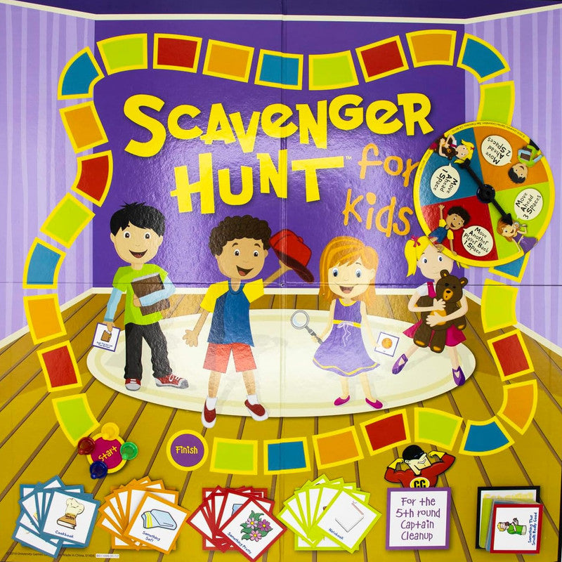 Scavenger Hunt for Kids – Fun Indoor Search and Find Board Game with Cards, Spinner, and Timer