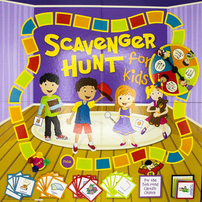 Scavenger Hunt for Kids – Fun Indoor Search and Find Board Game with Cards, Spinner, and Timer