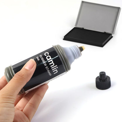 Camlin Rubber Stamp Ink Black 100 ml – Smooth, Long-Lasting Refill Ink for Stamp Pads