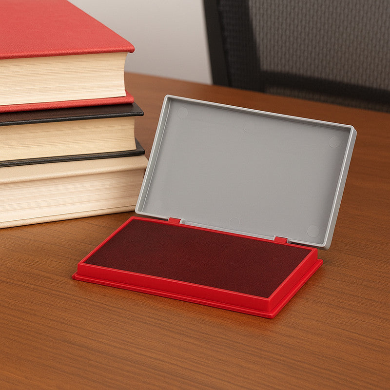 Camlin Deluxe Large Red Stamp Pad – Long Lasting Ink Pad for Clear Impressions