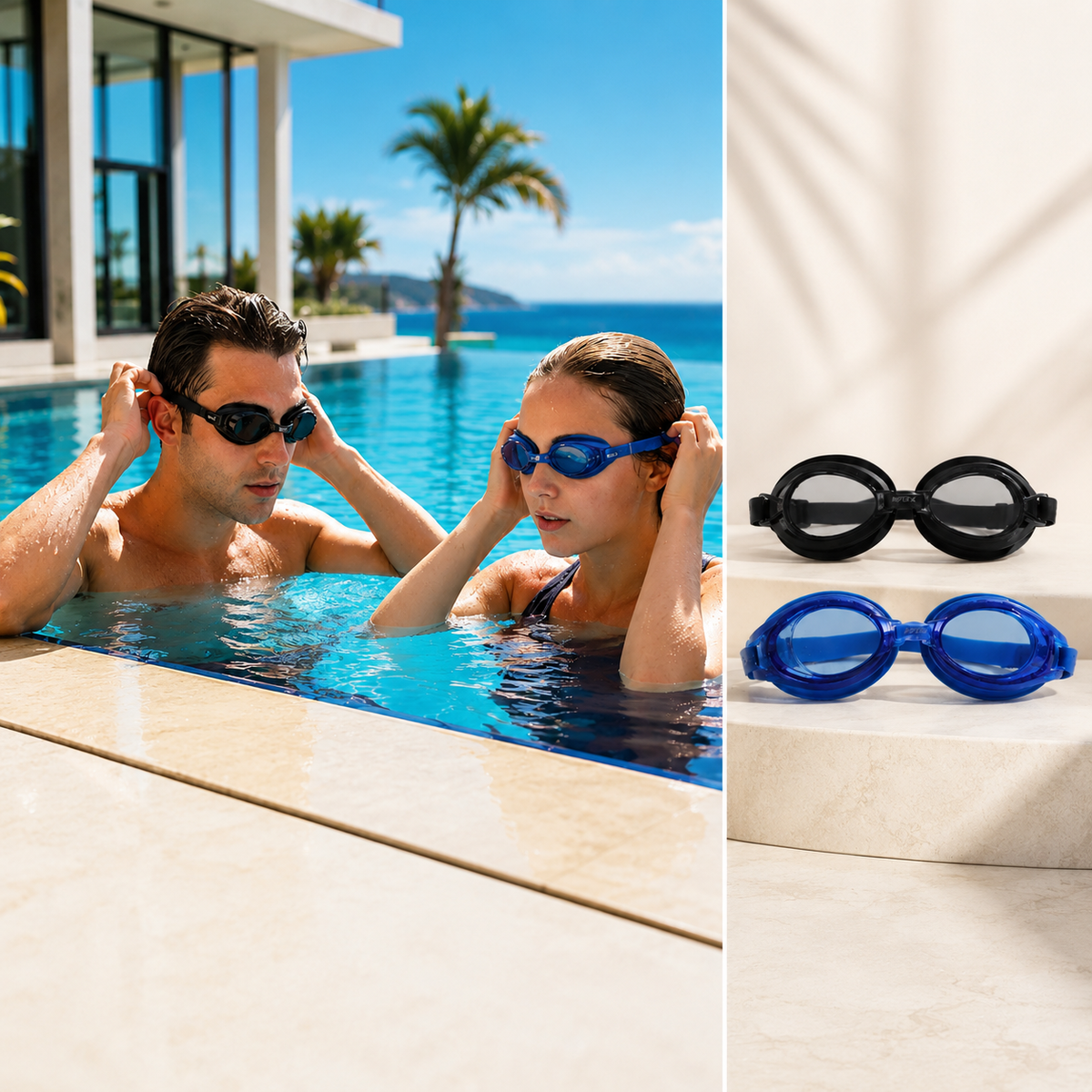 Swimming Goggles – Anti-Fog, Water-Resistant 2-Piece Set