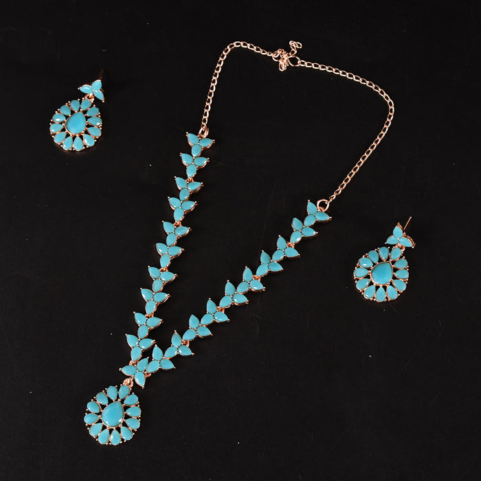 Sky Blue Elegance Necklace Set