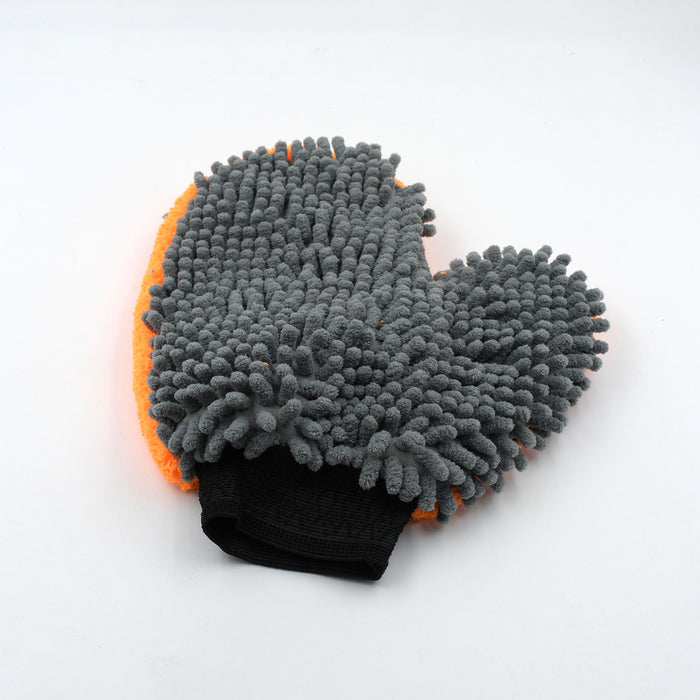 0678 2 in 1 Car Wash Microfiber Dual-Sided Chenille Microfiber Coral Velvet Mitt Scratch Free, Ultra-Soft Absorbent Car Wash Glove Multipurpose Car Cleaning Microfiber Glove (1 pc)