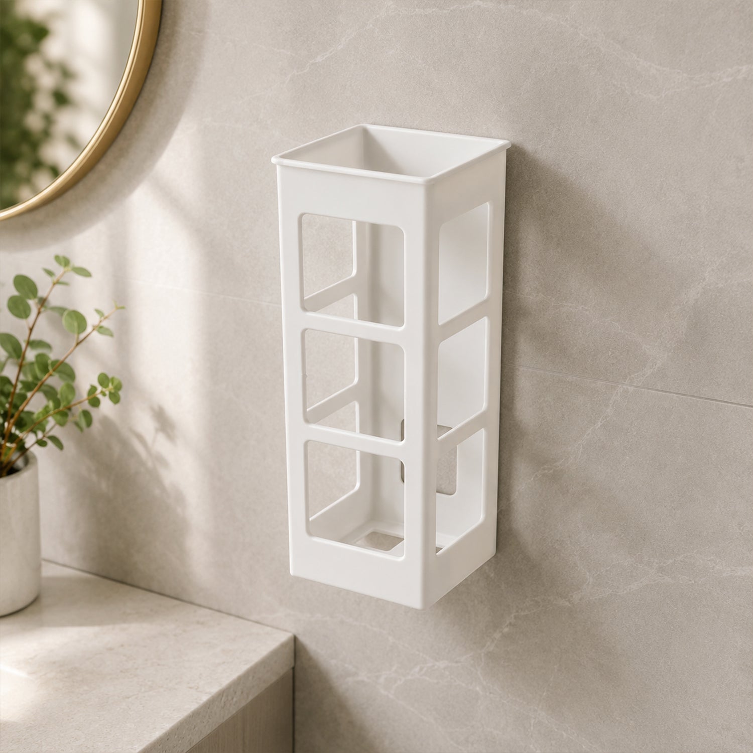 Plastic Wall Mounted Storage Rack Holder for Remote and Small Items (1 Pc)