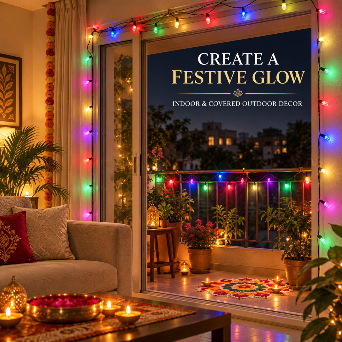 Decorative LED String Lights for Festive Home and Window Decor (8 Mtr Approx)