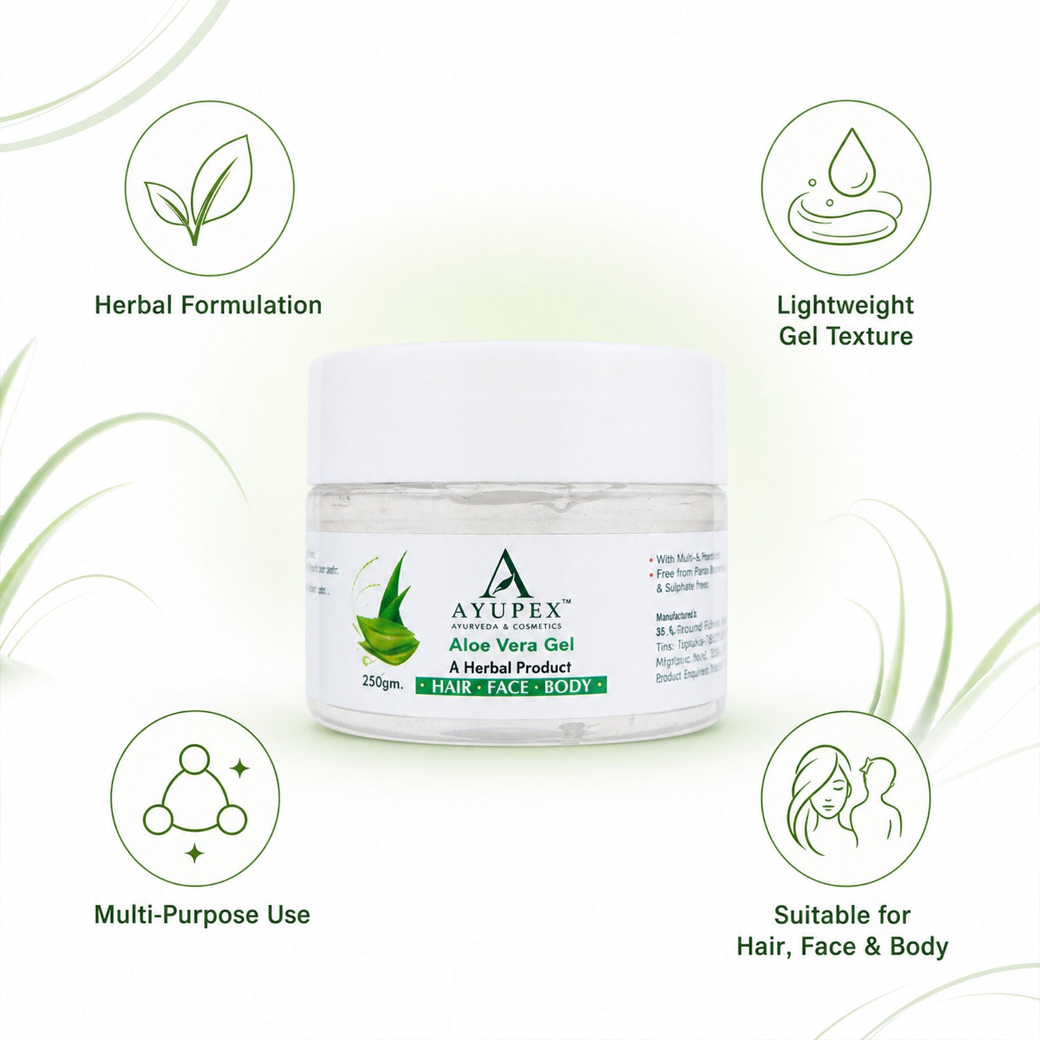 Aloe Vera Gel – Pure Hydrating Herbal Nourishment for Skin & Hair