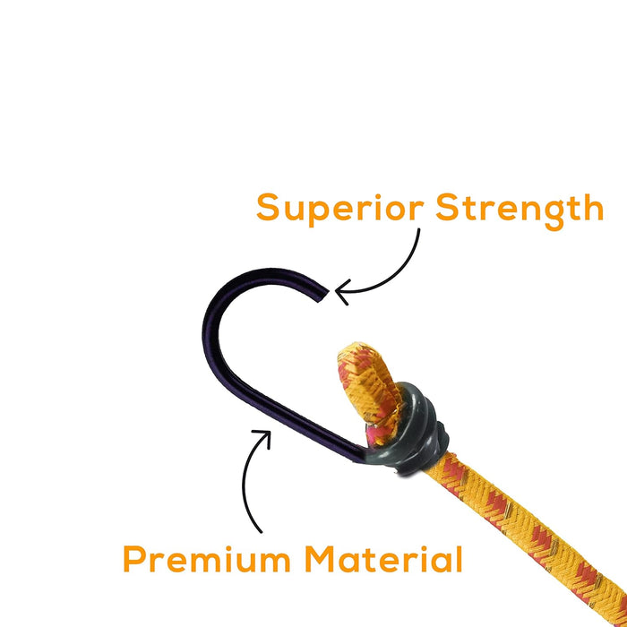 9100 Multipurpose Ultra Flexible Bungee Rope / Luggage Strap / Bungee Cord High Strength Elastic Bungee, Shock Cord Cables, Luggage Tying Rope with Hooks (2 Mtr)