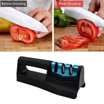 Kitchen Knife Sharpener – Handheld for Chefs & Serrated Knives (1 Pc, Chopper Not Included)