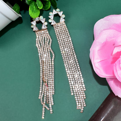 Long Jhumka Earring Crystal Earring For Women