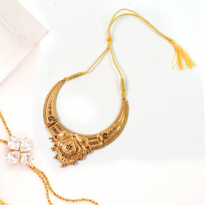 Sophisticated Gold Plated Necklace Set - A Statement of Elegance