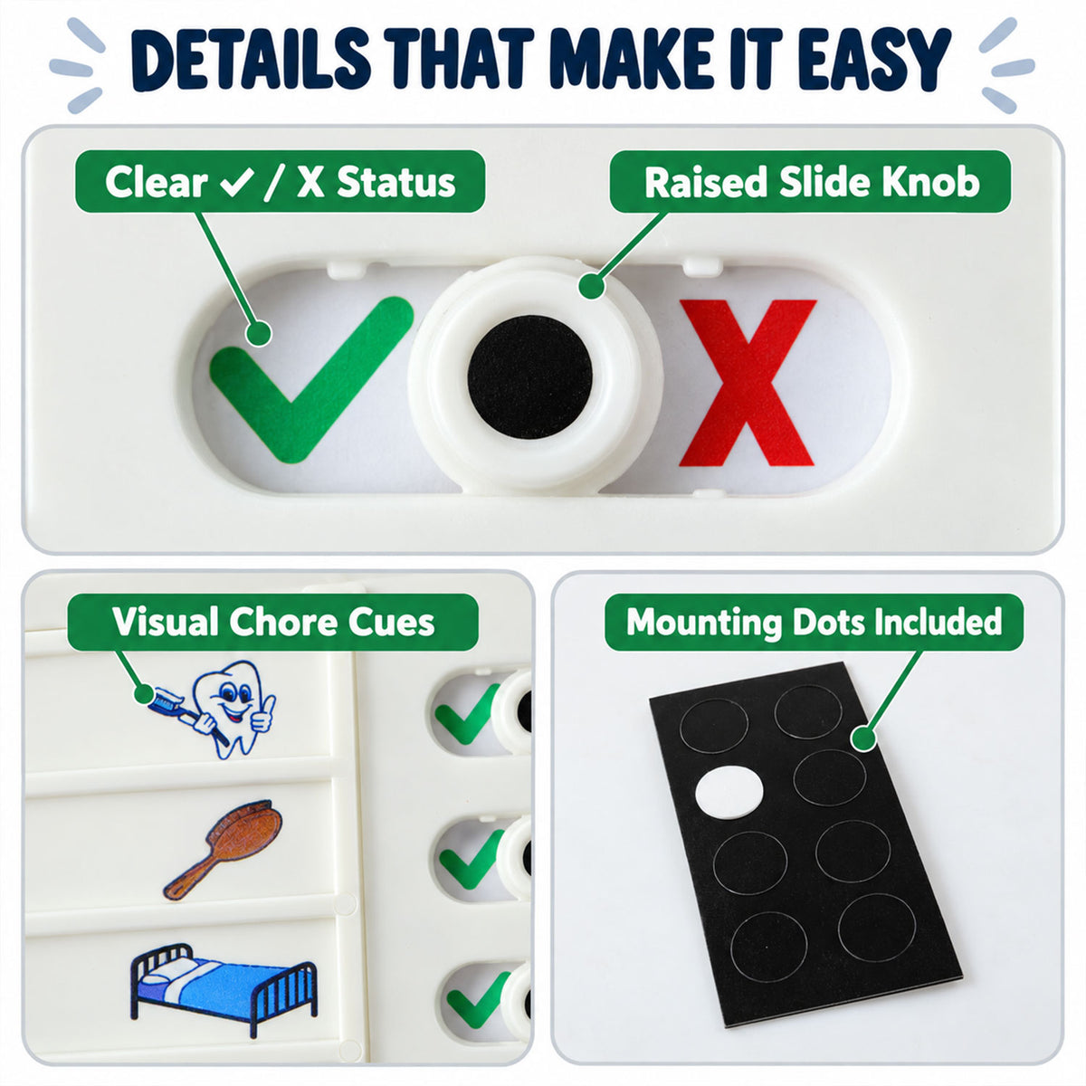 Chores Note Board for Home with Sliders to Track Daily Tasks (1 Pc)