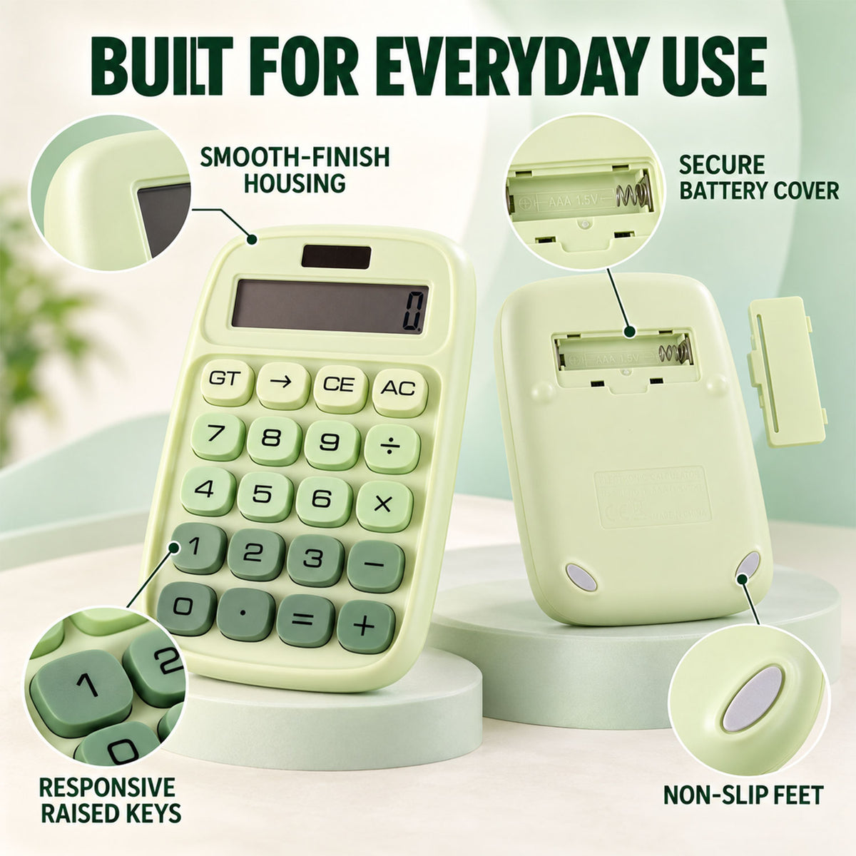 Mechanical Switch Desktop Calculator with Large Keys and LCD Display (1 Pc)