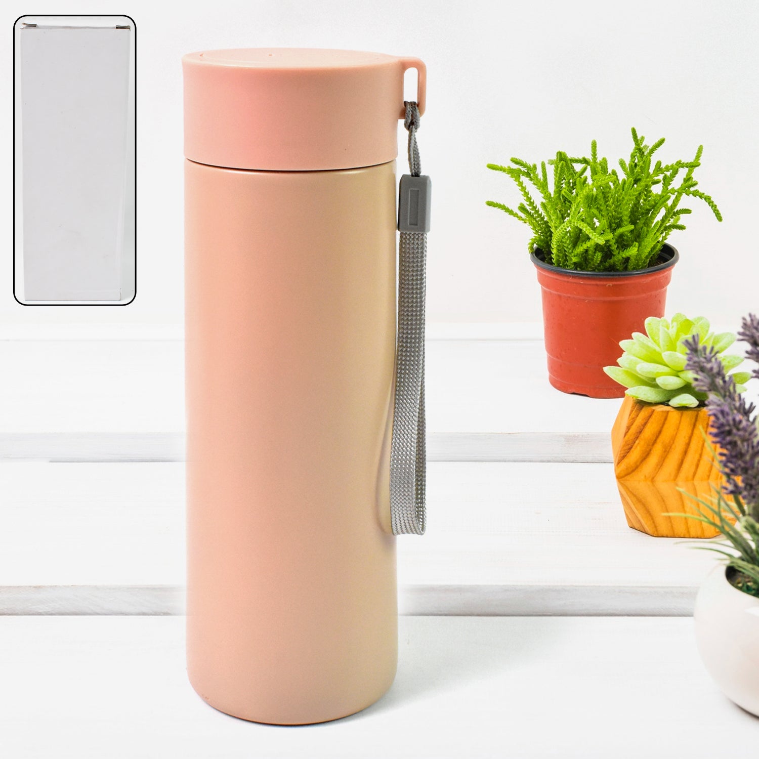 Customized / Personalized Vacuum Insulated Stainless Steel, Double walled (500 ML Approx / Pink)