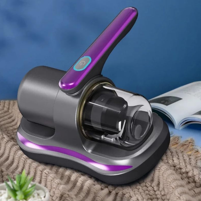Powerful Suction Portable Handheld Vacuum Cleaner - Low Noise Vacuum Cleaner for Bed - Cordless Vacuum Cleaner for Car Seat Crevices Pillows, Mattresses, Sofas Wireless Anti Dust and Mite Cleaner