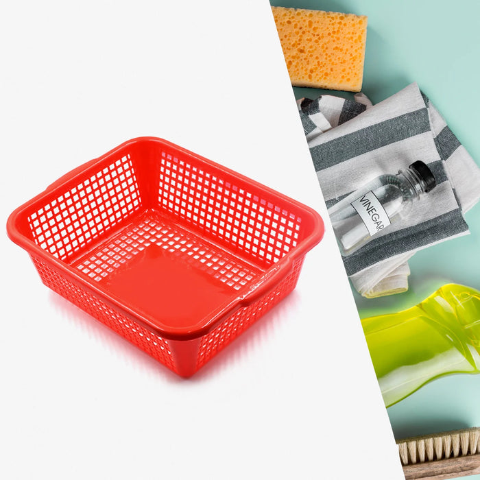 Plastic 1 Pc Kitchen Small Size Dish Rack Drainer Vegetables and Fruits Washing Basket Dish Rack Multipurpose Organizers (29x22CM Mix Color)