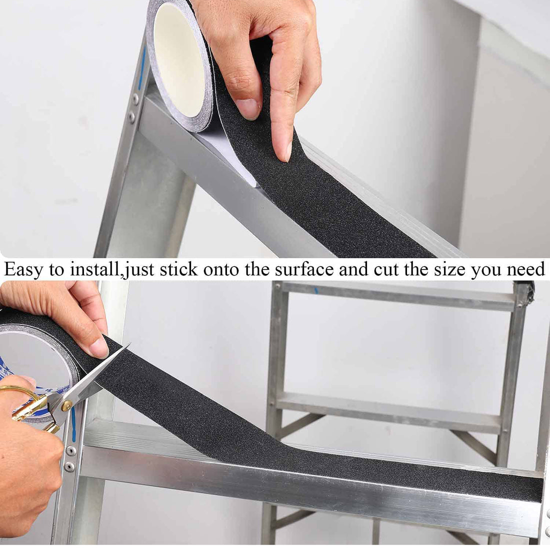 Anti Skid Tape , Heavy-duty Adhesive for Staircase, Ramps, Ladders, Floors, Prevent Slip & Falls, Long Lasting, Skid Resistant (NS0177)