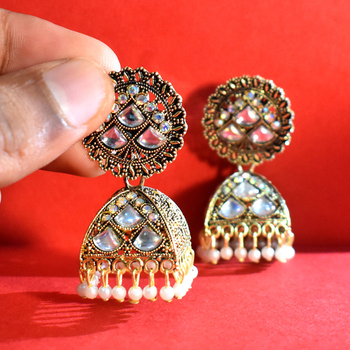 New Style Oxidised Jumka Earrings