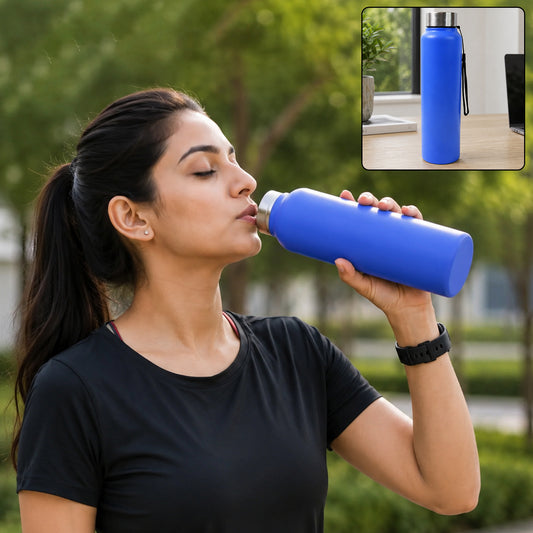 Women Stainless Steel Leak Proof Water Bottle 1000 ML Gym Daily Use (1 Pc)