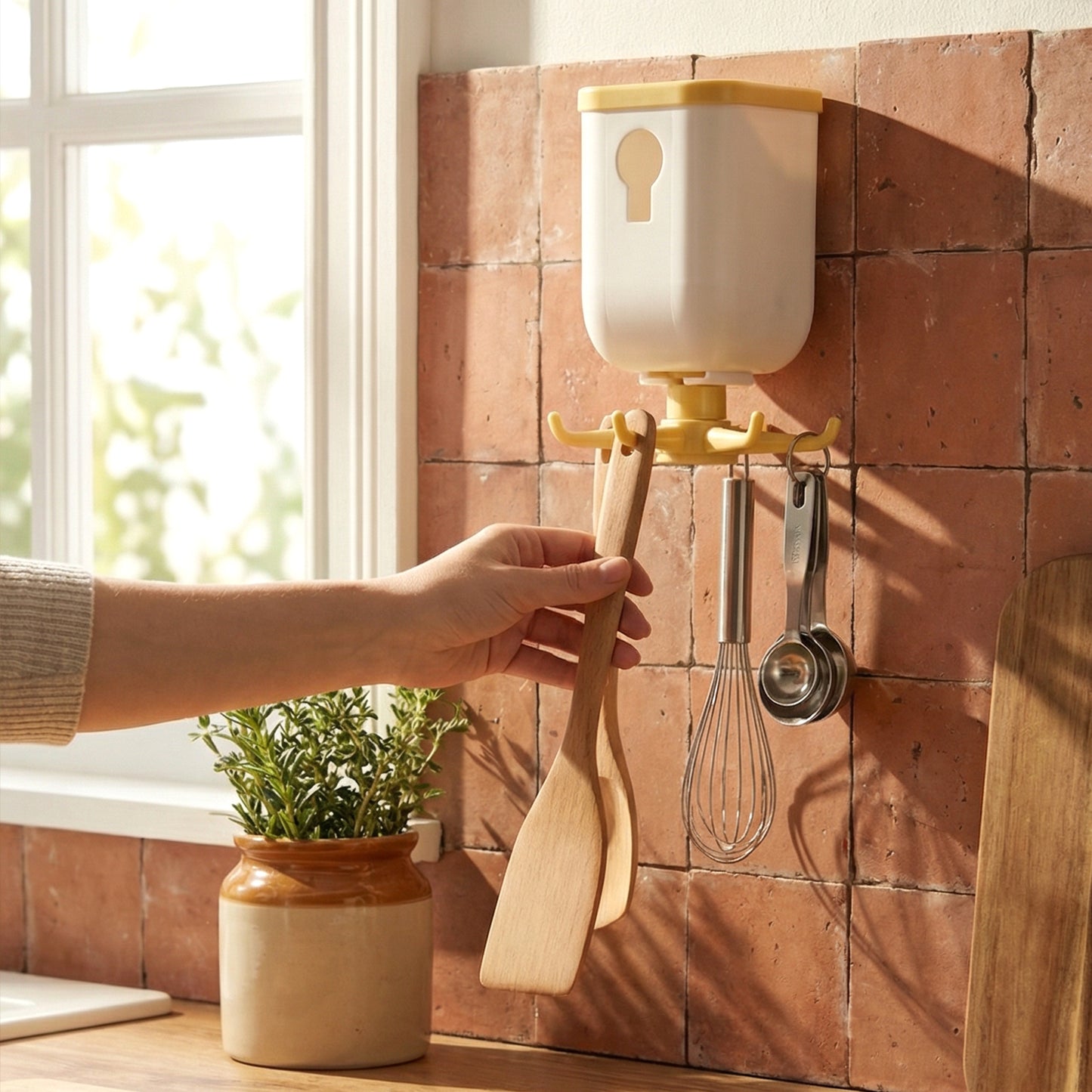 Storage hook on smooth wall surface